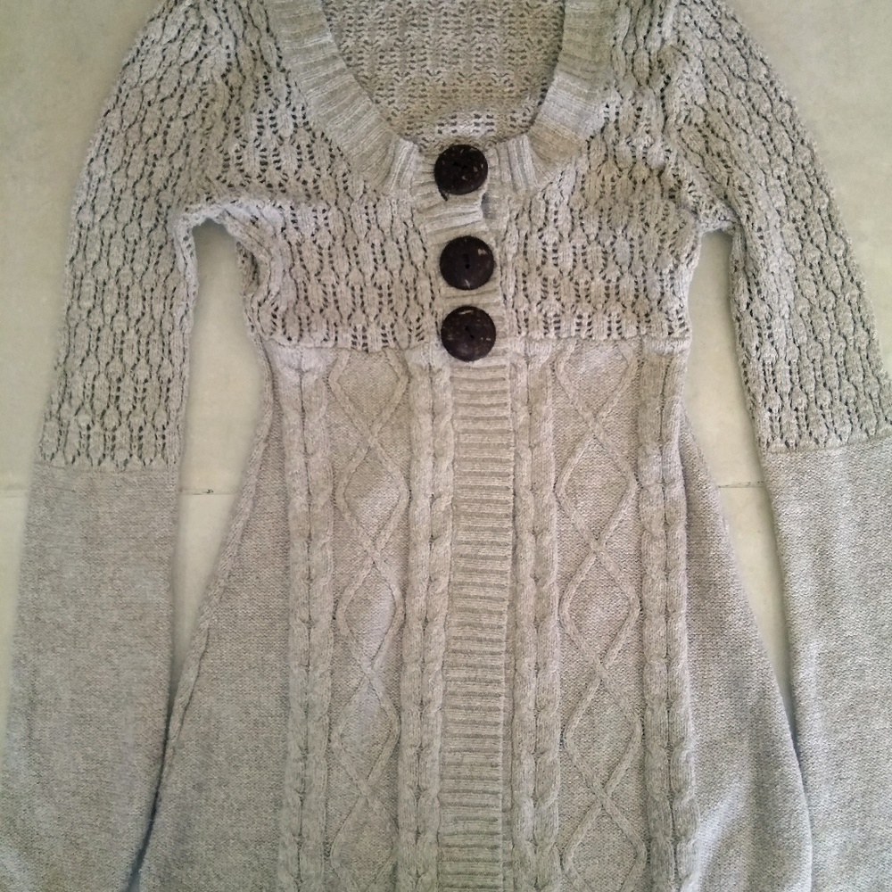 Daytrip Chunky Knit Sweater Beige Long Sleeves